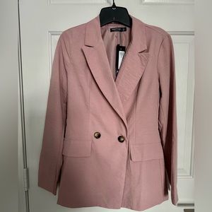 Nasty Gal light pink double breasted blazer